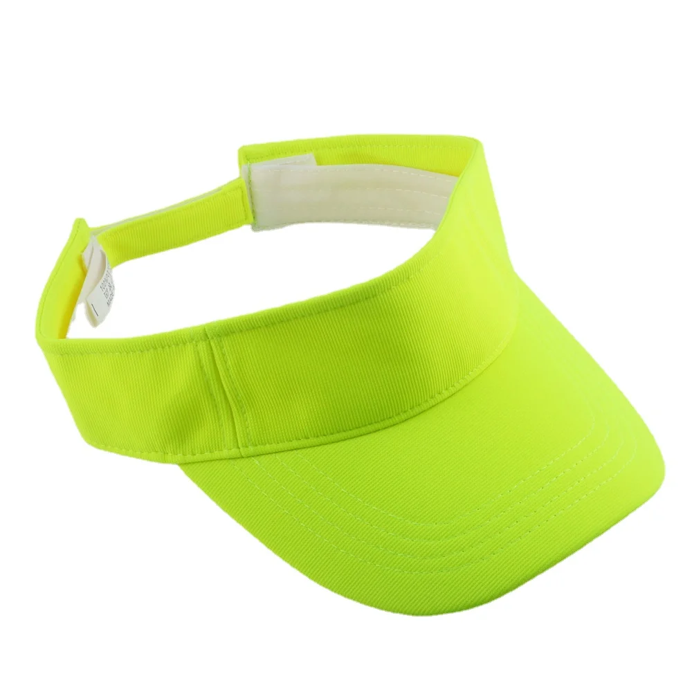 Bright Vibrant Neon Yellow Orange Sun Visor Cap Summer Hat Plain Blank Visors for Women Men Golf Jogging Running