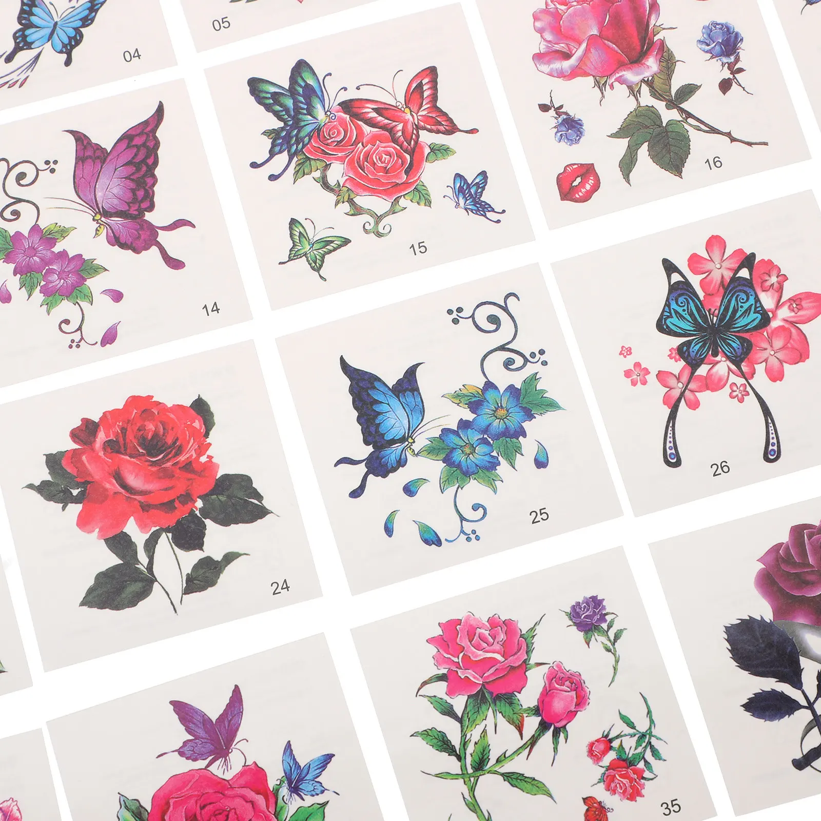 

60 Sheets Waterproof Self adhesive Body Temporary Tattoos 3D Flower Stickers for Women Decorative Nail Art SuppliesFlower Decals