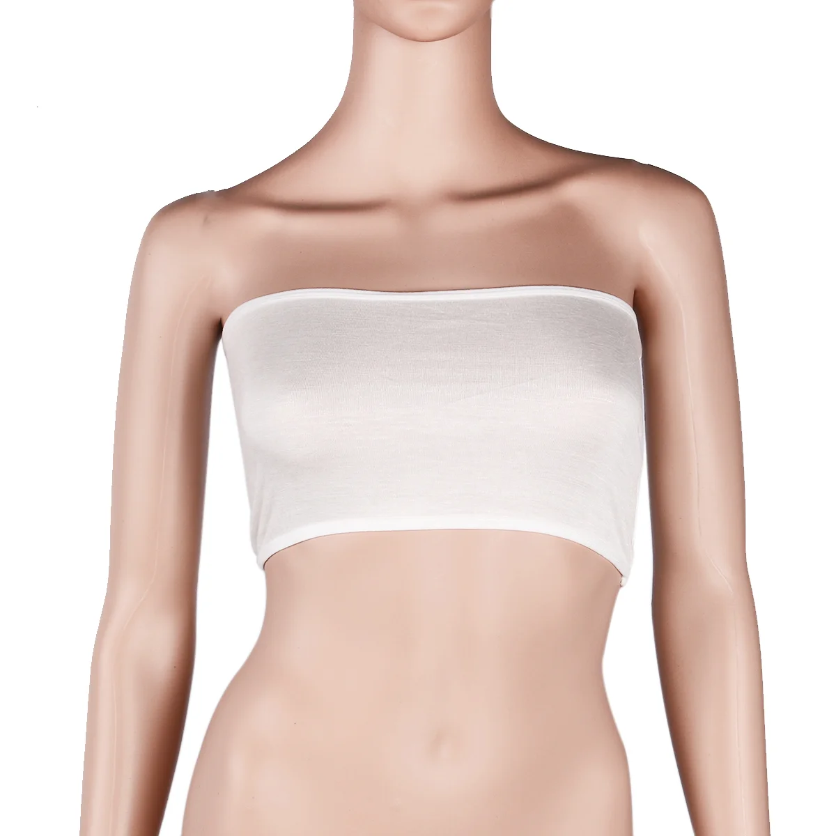 Women\'s Ladies Comfortable Seamless Elastic Bandeau Tube Top Chest Wrap in Skin Color for Summer Fashion