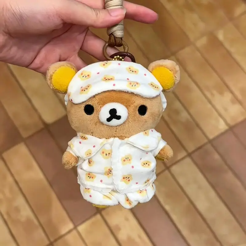 Cross Dressing Rilakkuma Chef Pajamas Series Plush Keychain Handbag Pendant Doll Backpack Zipper Decoration Friend Birthday Gift