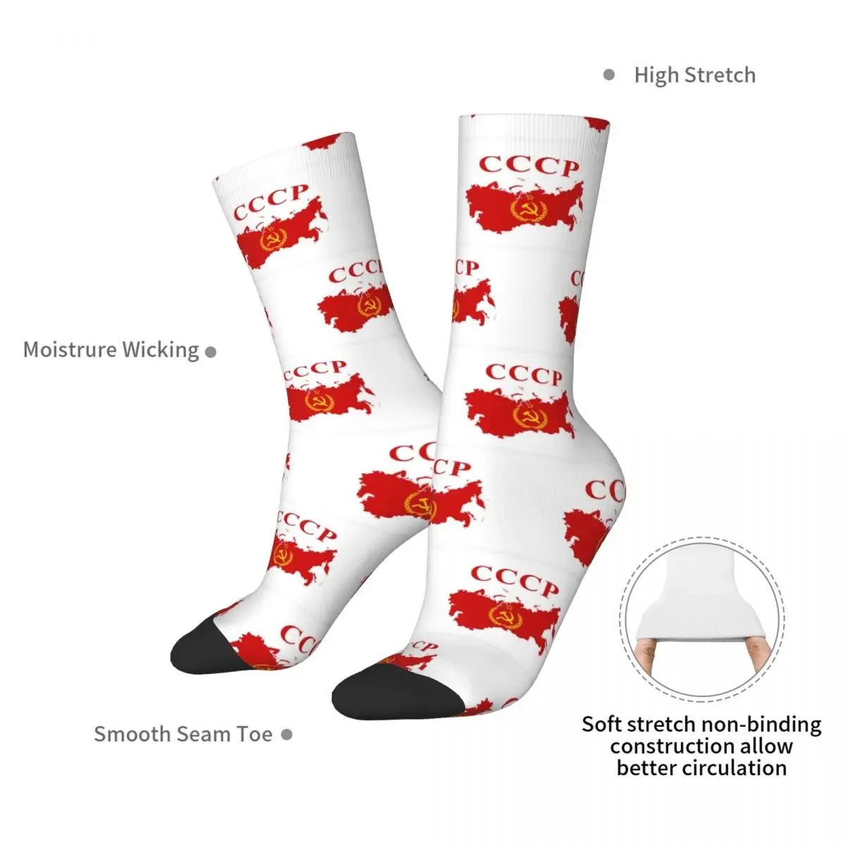 CCCP Star-Soviet-Union USSR Socks Harajuku Quality Stockings All Season Long Socks Accessories for Man's Woman Birthday Present