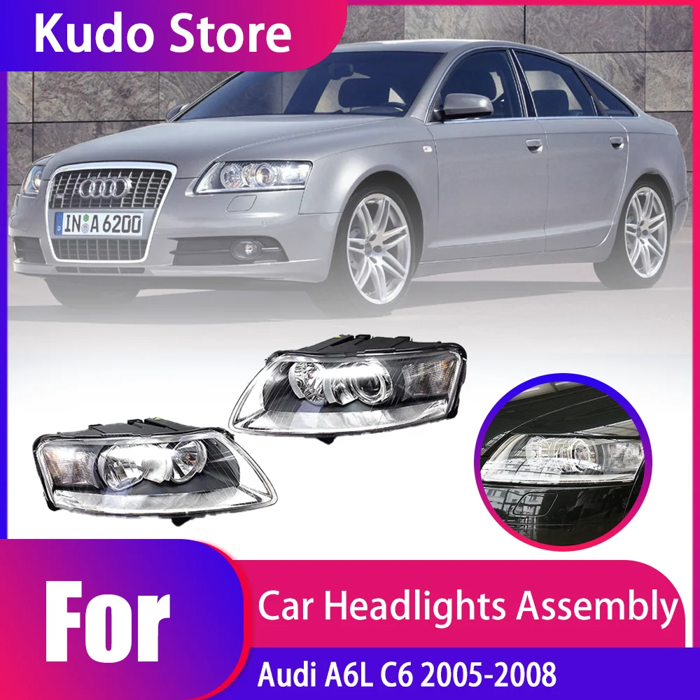 

Car Headlights Assembly for Audi A6L C6 2005-2008 Fog Lights Map Side Halogen Corne Lamps Driver Left Right LED Accessorie.