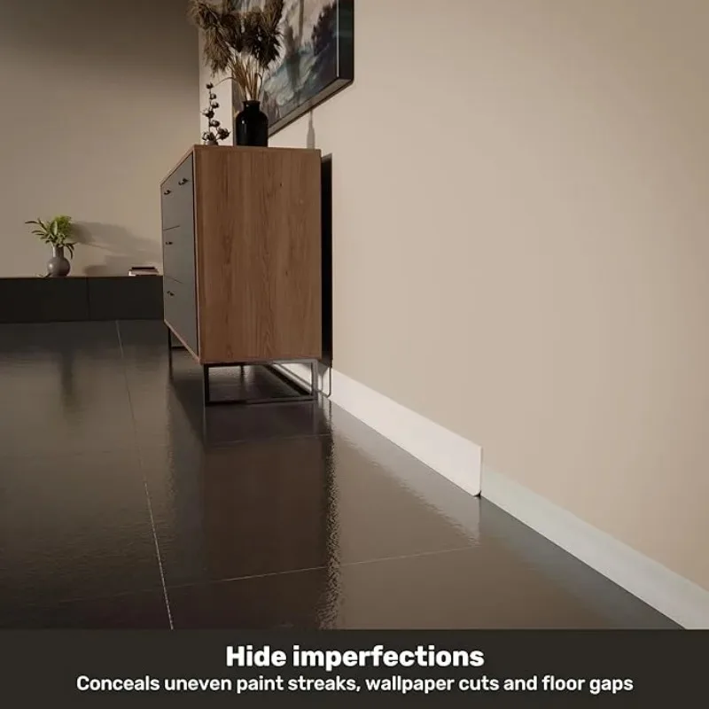 1Pc 2m/78.74 pollici Morbido PVC Battiscopa Pavimento di Plastica Battiscopa Autoadesiva Flessibile Substrato Stampaggio Parti Decorative