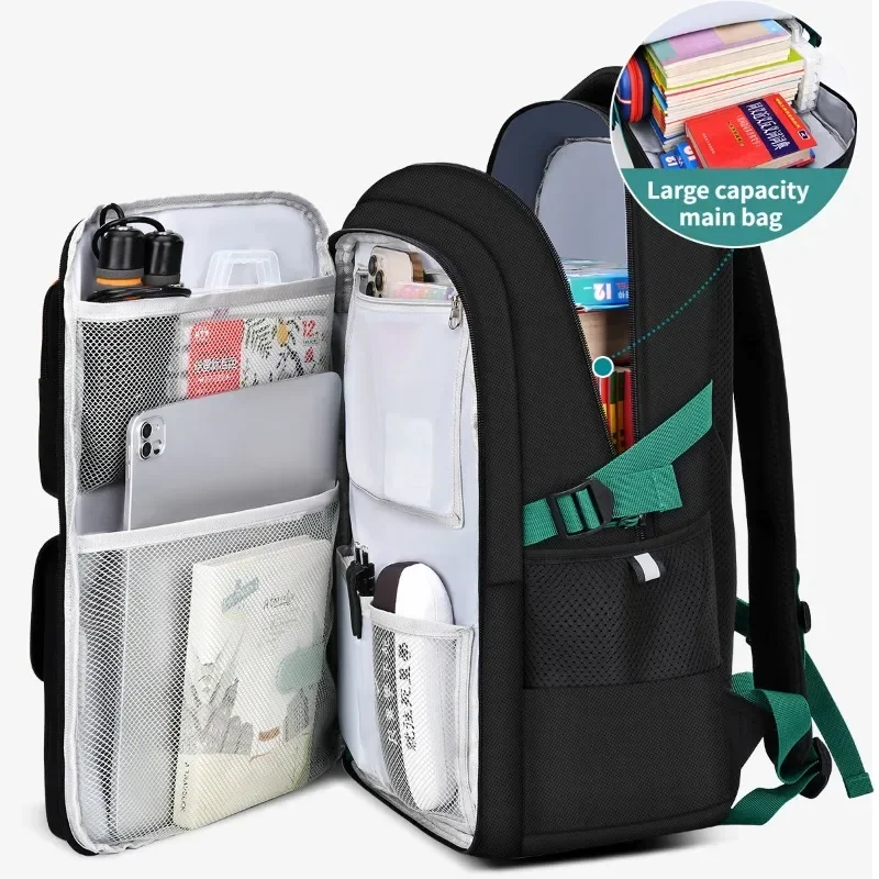 New Boys Backpack Large Capacity Refrigerator Open Door Waterproof Backpack School Bag for Primary and Secondary School Students
