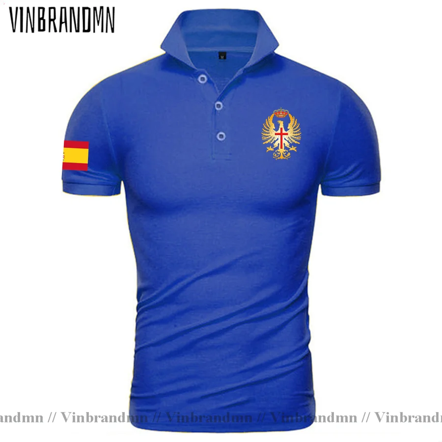 Army Kingdom of Spain Espana ESP Spanish Spaniard Mens Cotton Summer Slim Fit Short Sleeve Solid Color Polo Shirts Fashion Tees