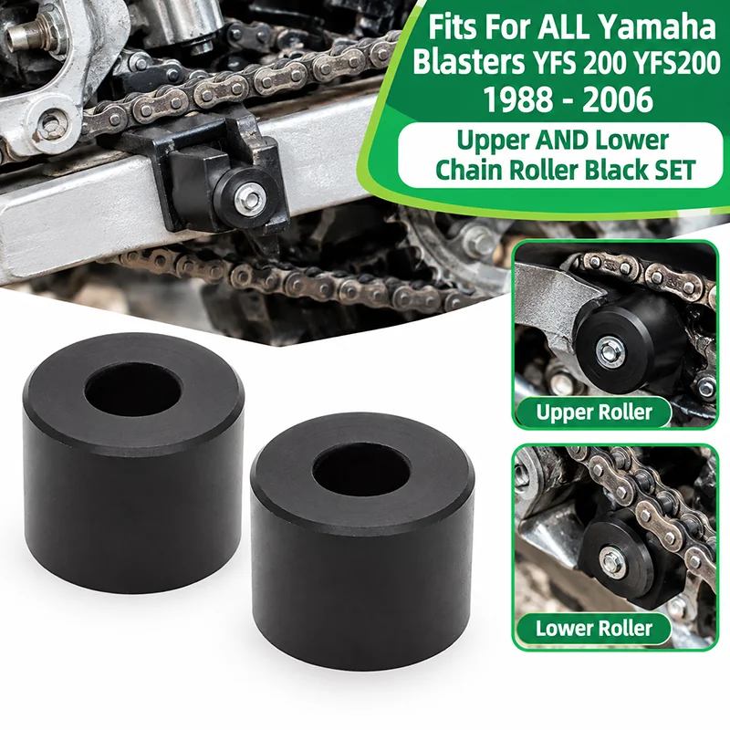 Fits For ALL Yamaha Blasters YFS 200 YFS200 1988 - 2006 Upper AND Lower Chain Roller Black SET