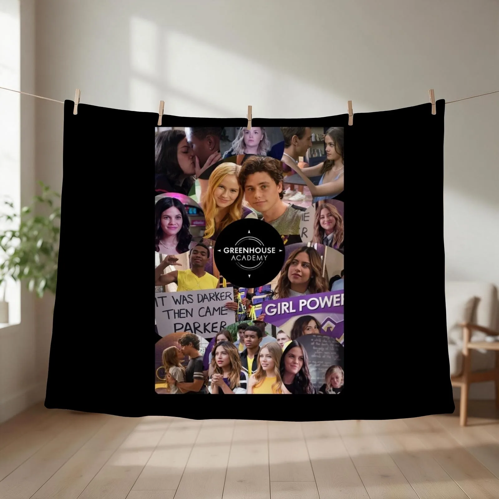 Greenhouse Academy Collage Throw Blanket couch cozy soft plush fuzzy picnic outdoor blanket