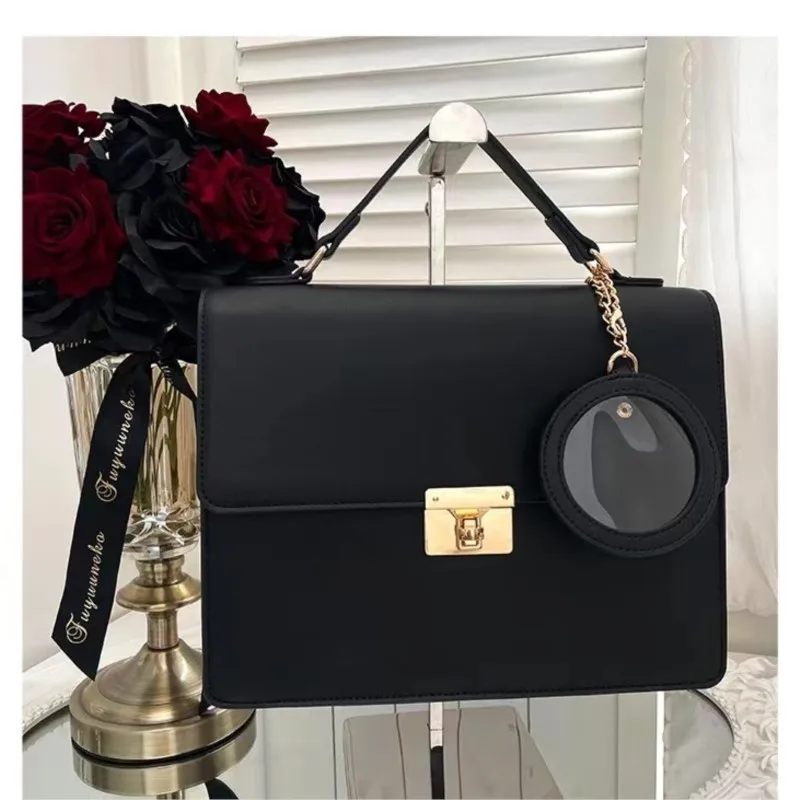 JIAERDI Lolita Black Hand Bag Women Harajuku Aesthetic Ribbons Leathet Handle Kawaii Messenger Bag Female Gothic Japanese Jk Bag