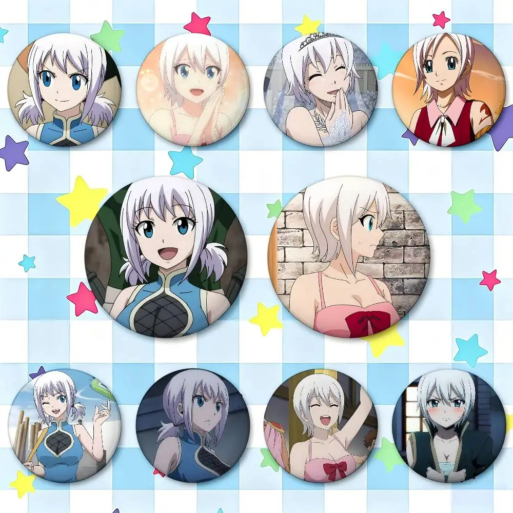 Lisanna Strauss Fairy Tail Badges 25 32 44 58 75 Mm Round Cosplay Pin Bag Decor Fans Collect Friends Gifts Brooch Souvenir