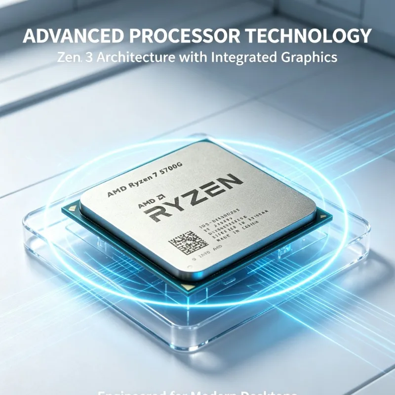 AMD Ryzen 7 5700G Socket AM4 CPU 8-Core 16-Thread 4.6GHz 16MB L3 Cache Integrated Vega Graphics Processor Without Cooler