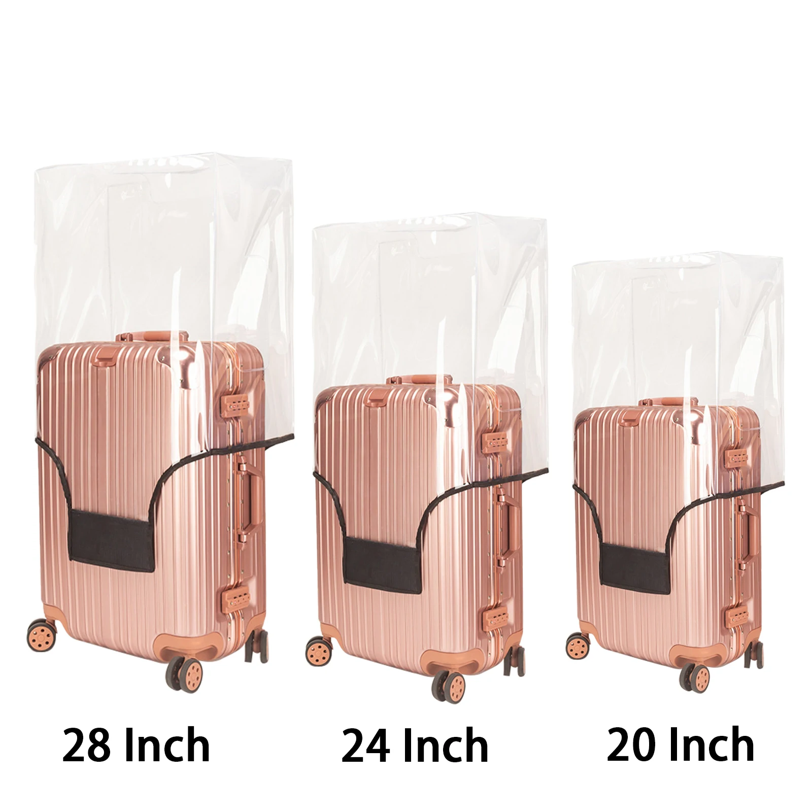 3Pcs Luggage Covers Clear Waterproof Suitcase Protector Cover Dustproof Organizer for 20-28 Inch Travel Storage Box