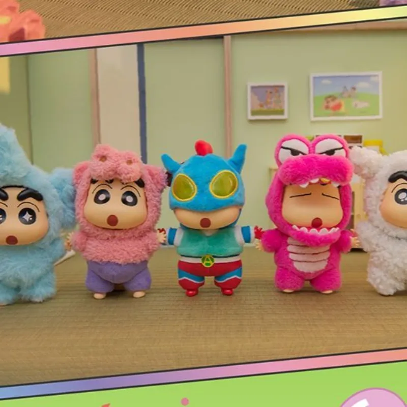 

New Crayon Shin-chan Dress-Up Party Series Super Action Hero Plush Toy Cosplay Elephant Dinosaur Bag Charm Holiday Gift