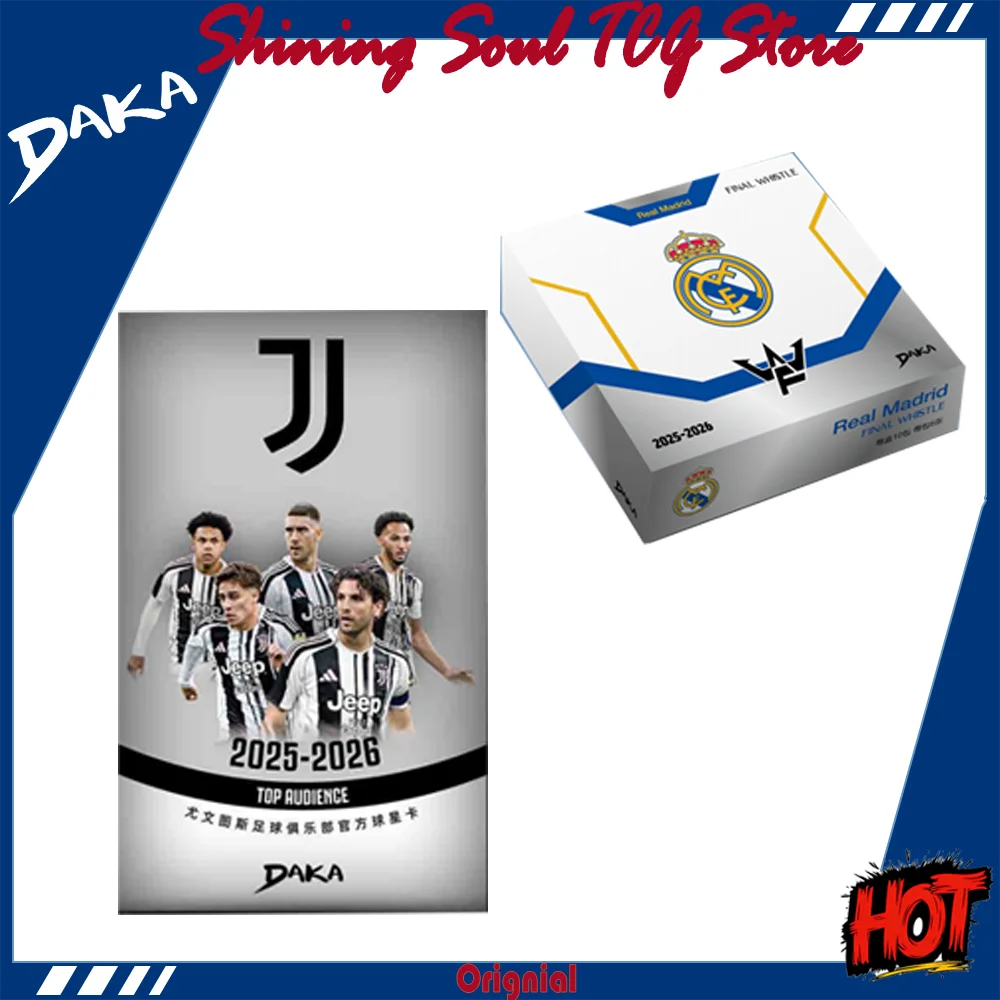 Tarjeta Coleccionable Original Daka 2026 del Real Madrid Final Whistle JUUENTUS Serie 2 Top Audience con la Firma del Jugador Mbappe