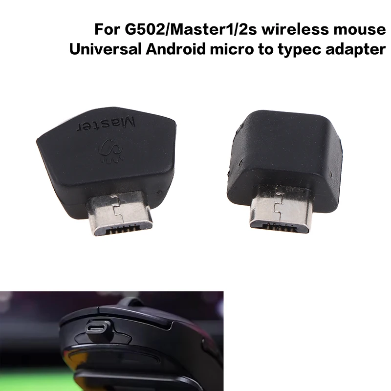 B*1PCS Black For G502/Master Wireless Mouse Universal Adapter Android Micro To Type C Head Replacement Repair Parts