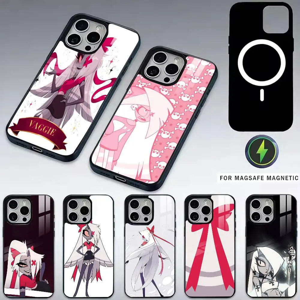 

H-Hazbin Hotel V-Vaggie Phone Case For iPhone17,16,15,14,13,12,11 Plus,Pro Magnetic with Magsafe Wireless Charging