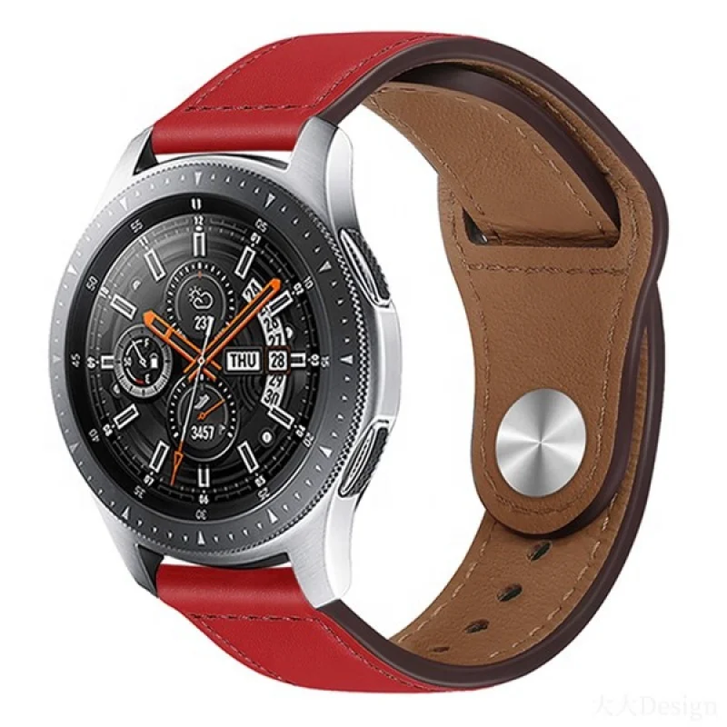 20mm22mm Smart watch belt  for Samsung for Huawei watch3 PU leather color contrast buckle