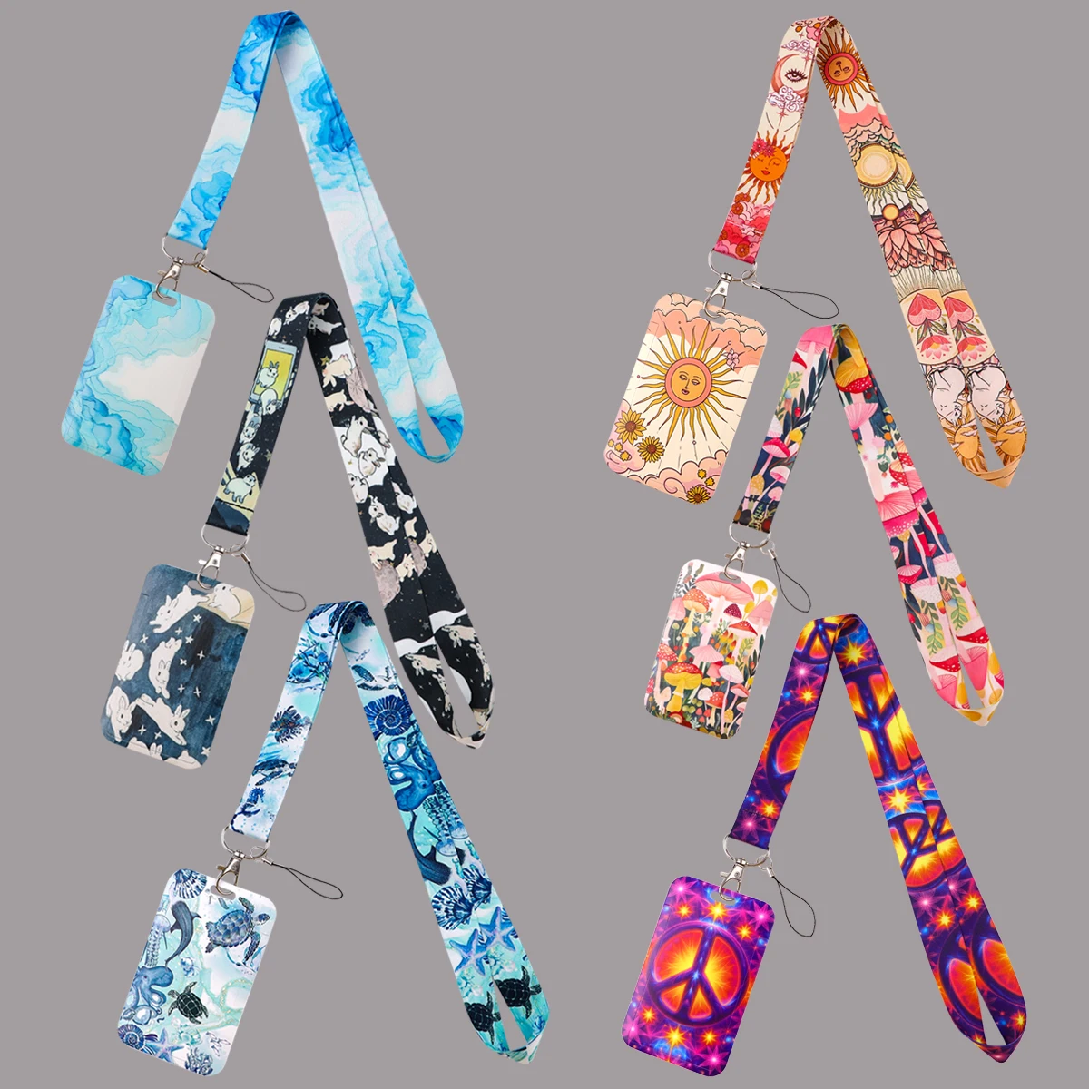 

Держатель для удостоверений с грибами, ремешки от солнца для ключей, шейный ремешок для держателя бейджа, брелок для спортзала, брелок для ключей, аксессуары, подарки