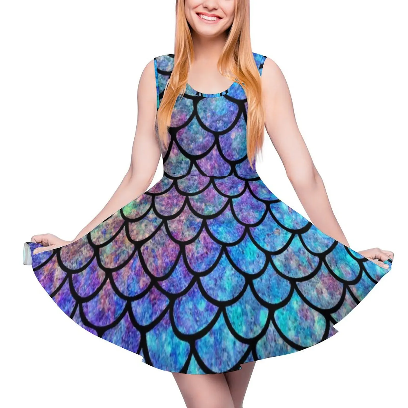 

Colorful Mermaid scales Sleeveless Dress summer dress woman 2024 clothes for women sexy dress