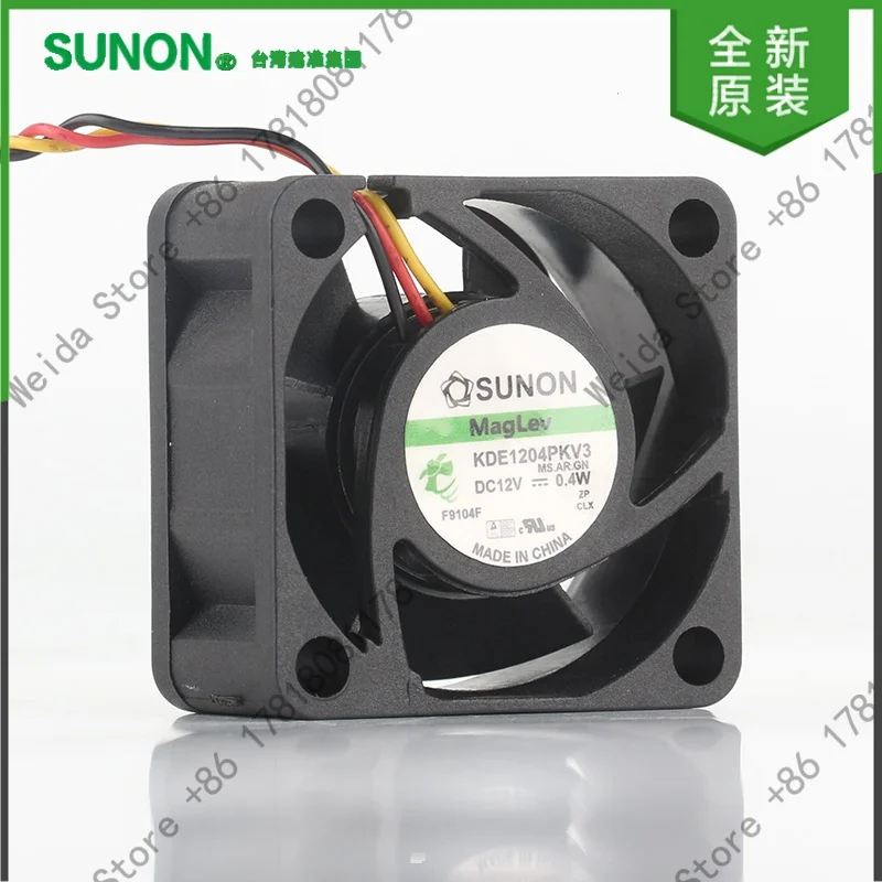 Original SUNON 4020 12V 4CM 0.4W ultra-quiet cooling fan magnetic suspension three wire KDE1204PKV3