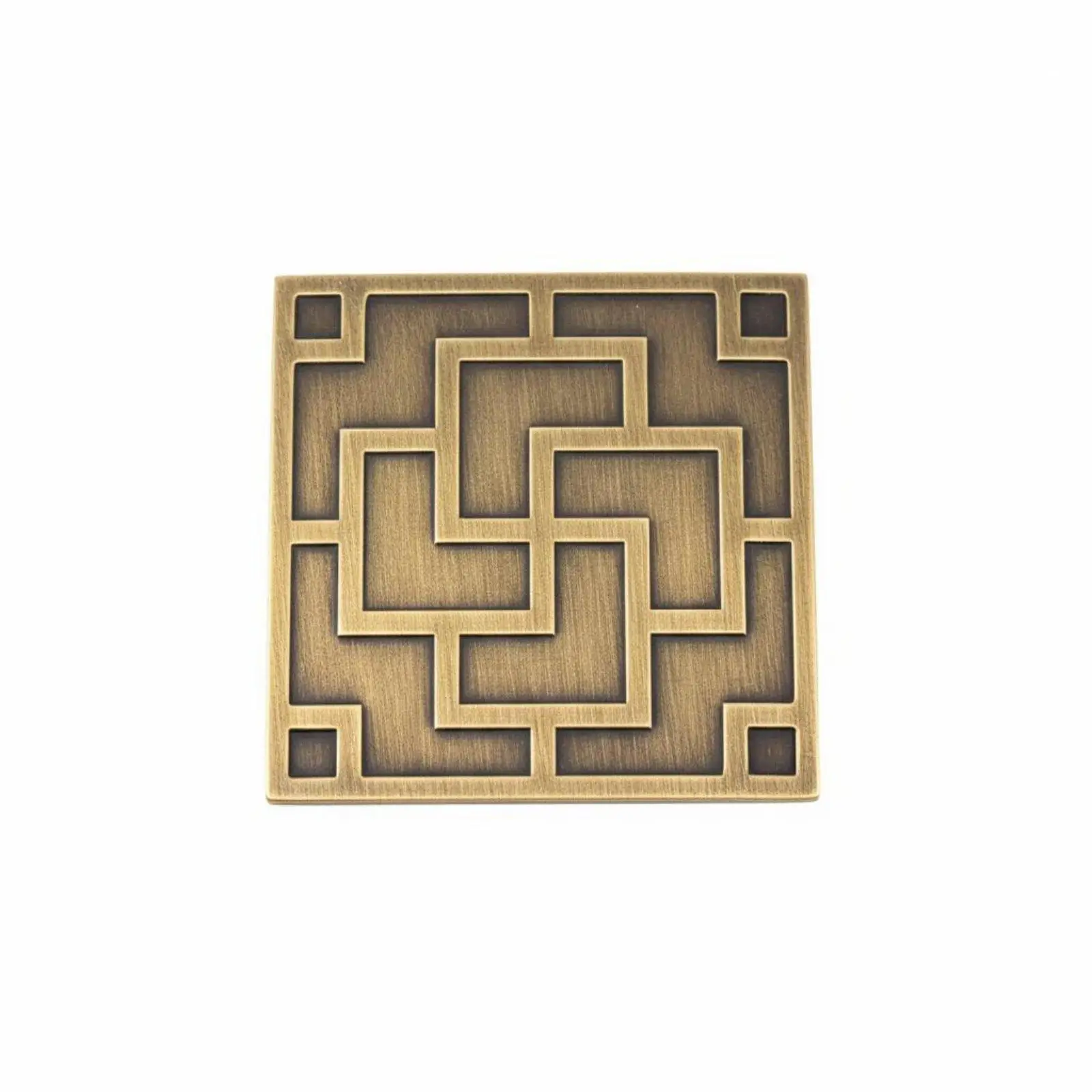 Chinese Style Solid Brass Plate Industrial Decor Antique Bronze Finish Furniture Applique for Cabinet Door Background Wall