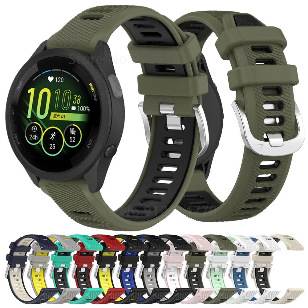 

Ремешок на запястье для Garmin Forerunner 255 255S 265S 265 165 245 55 Vivoactive 5 4 4S Venu 3 3S SQ, силиконовый браслет, спортивный ремешок для часов