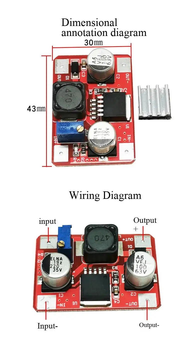 LM2577 Hochspannungs-Boost-Board DC-DC-Boost-Modul, Eingang 3,5-35V 3A, Ausgang 5-56V mit Anzeigeleuchte – Detail 5