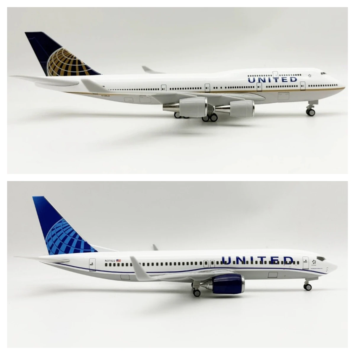 

Модель самолета B747 United Airways B737 из смолы, детская игрушка, 30 см, с подставкой и колесами, литой самолет, масштаб 1/240, коллекционная модель самолета