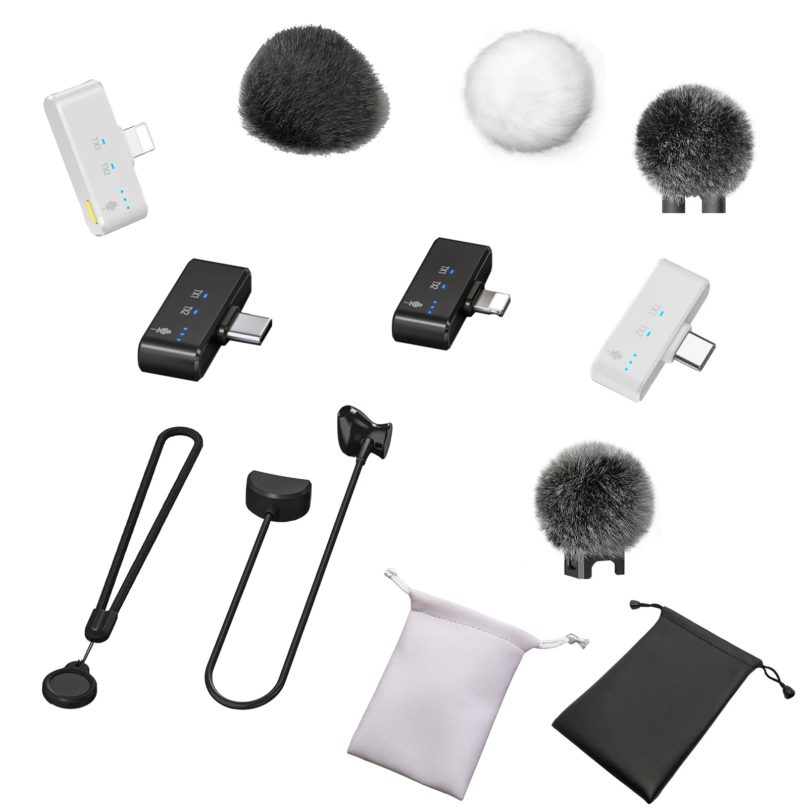 Wireless Lavalier Microphone Accessories Receiver Monitor for Studio Recording Video Live