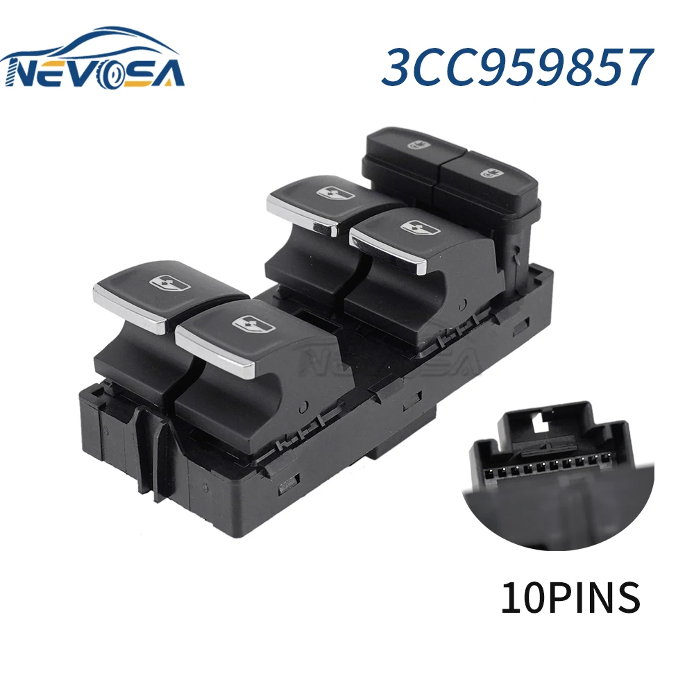 

NEVOSA 3CC959857 LHD Car Front Left Electric Power Master Switch Window Switch Button For VOLKSWAGEN VW Car Accessories