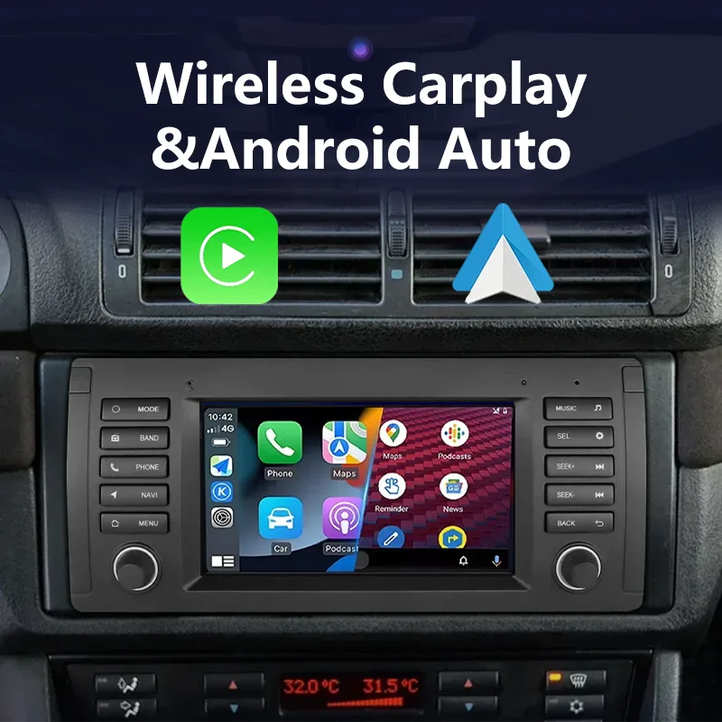 7-inch Android10 8-core Auto Multimedia Speler Navigatie voor BMW E39 E53 M5 Audio Stereo BT GPS ASP Wifi Carplay Android Auto