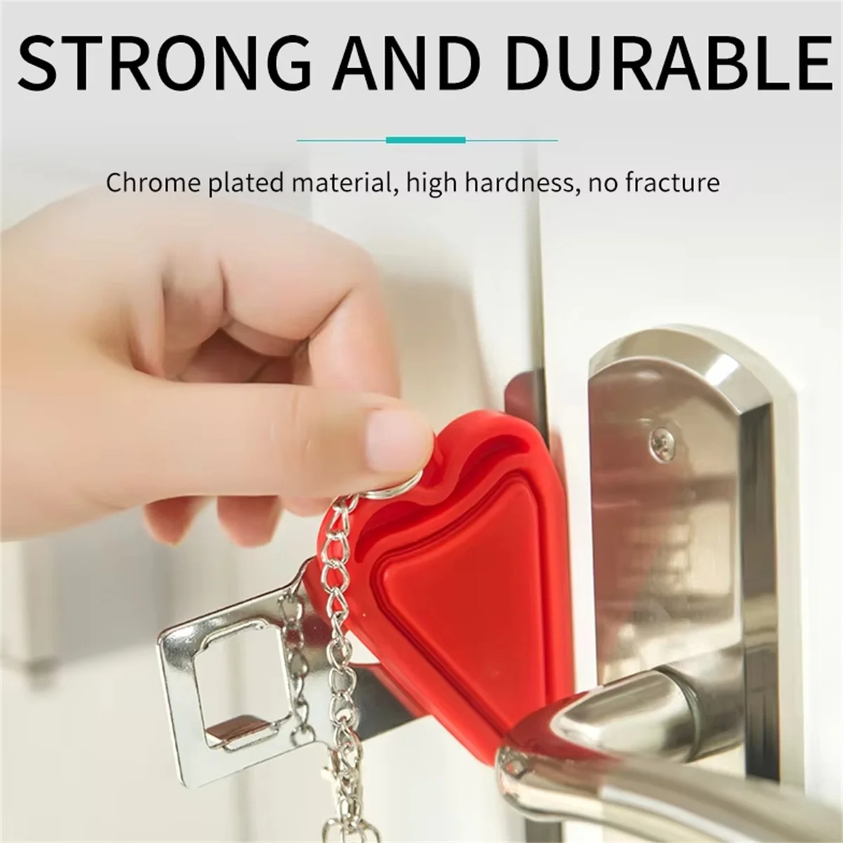 Security Portable Door Lock Latch No Drill Manual Hotel Room Devices For Add Security Holes Removable For Travel Safety