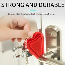 Security Portable Door Lock Latch No Drill Manual Hotel Room Devices For Add Security Holes Removable For Travel Safety