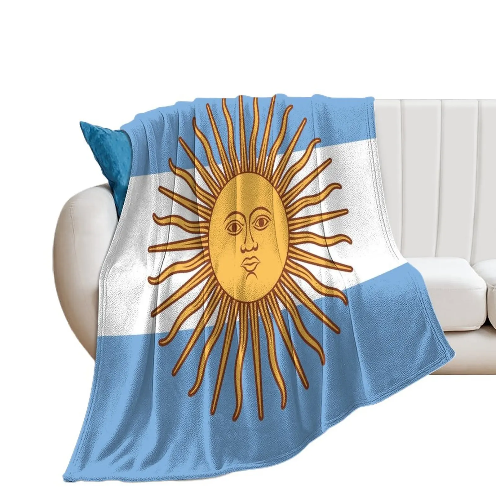 Argentinian flag Throw Blanket Tourist Luxury St decorative Beach Blankets