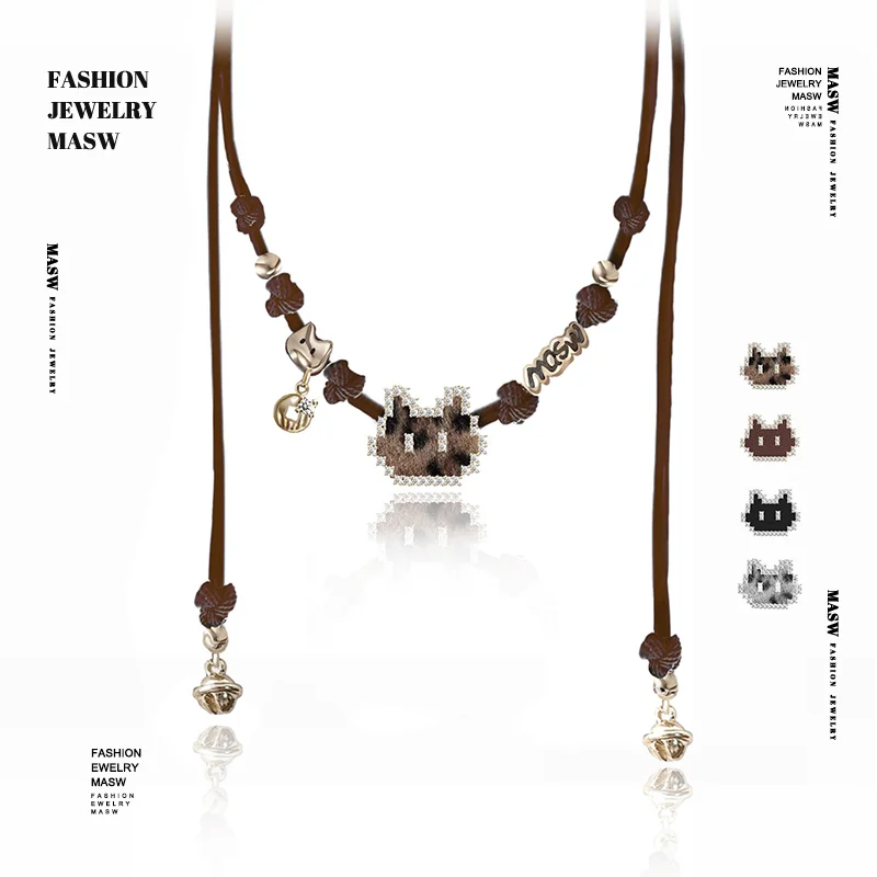 

MASW Original Design Vintage Temperament Cats Necklace For Women Wedding Gifts Fashion Jewelry Accessories Hot Selling
