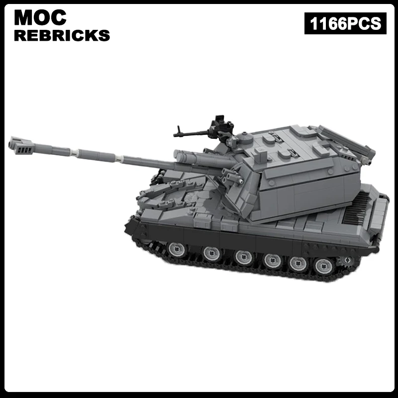 MOC Army Combat Vehicle Series Soviet Union 2S19 Tank Mini Building Block Set Collection Experts Model Bricks Kids Creative Toys