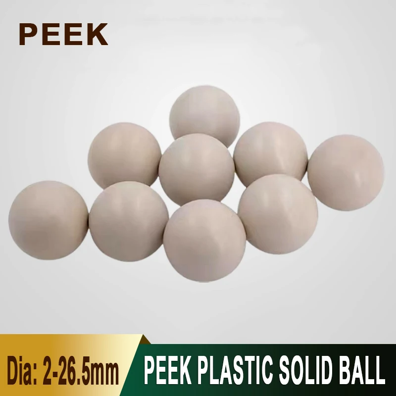 High Performance PEEK Plastic Ball Solid Round Bead 2/2.381/2.5/2.778/3/3.15/3.175~26.5mm Medical Automotive Mechanical Parts