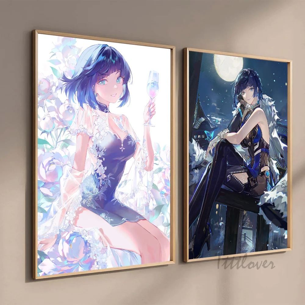 Yelan Genshin Impact Anime Girl Poster Paper Print Home Living Room Bedroom Entrance Bar Restaurant Cafe Art Painting Decoration