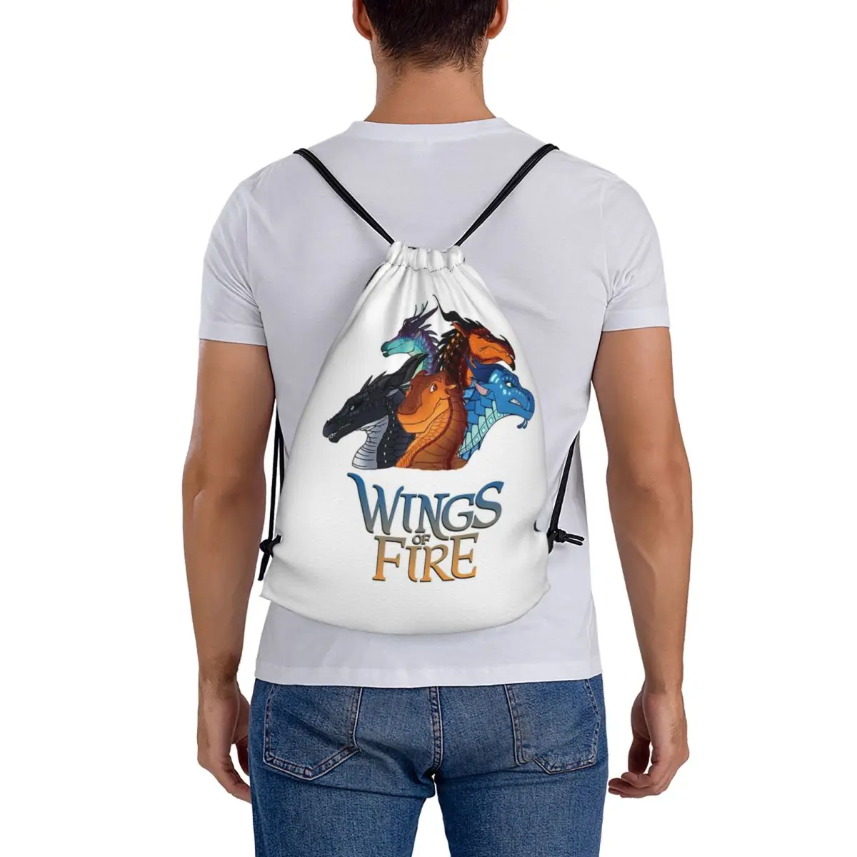Wof Dragon Series Game Backpacks Portable Drawstring Bags Sports Bag Book Bags for Man Woman Students