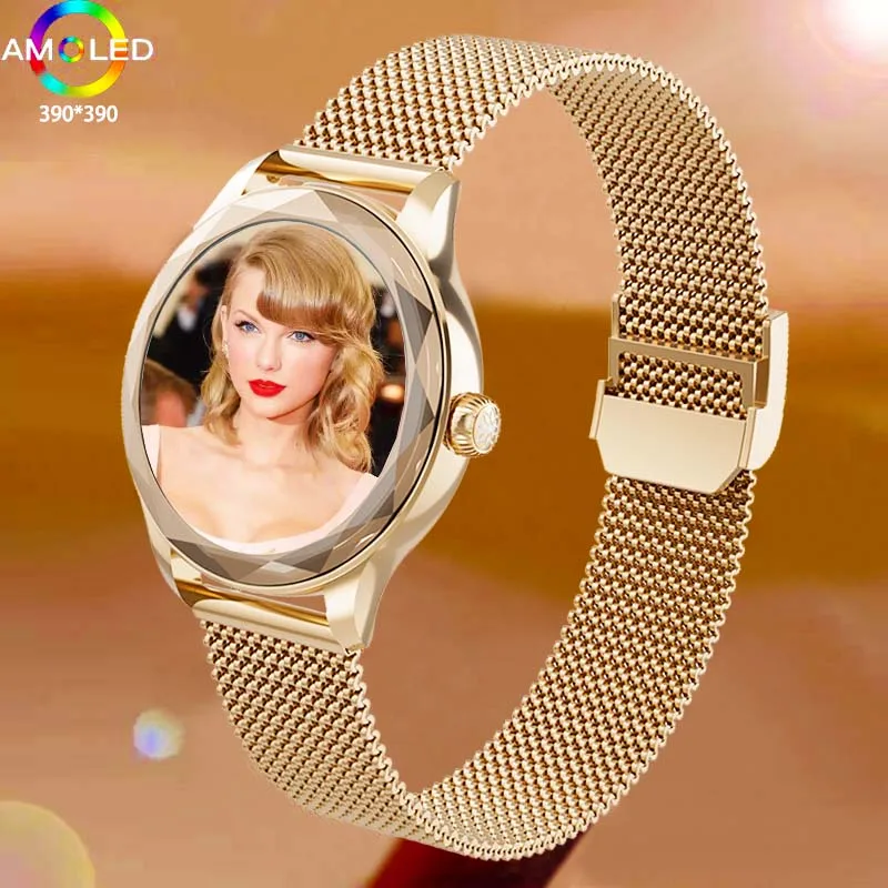 Reloj inteligente con Pantalla AMOLED para mujer, Smartwatch con Bluetooth, llamadas, NFC, ECG + PPG, seguimiento de Deportes de salud para Huawei y