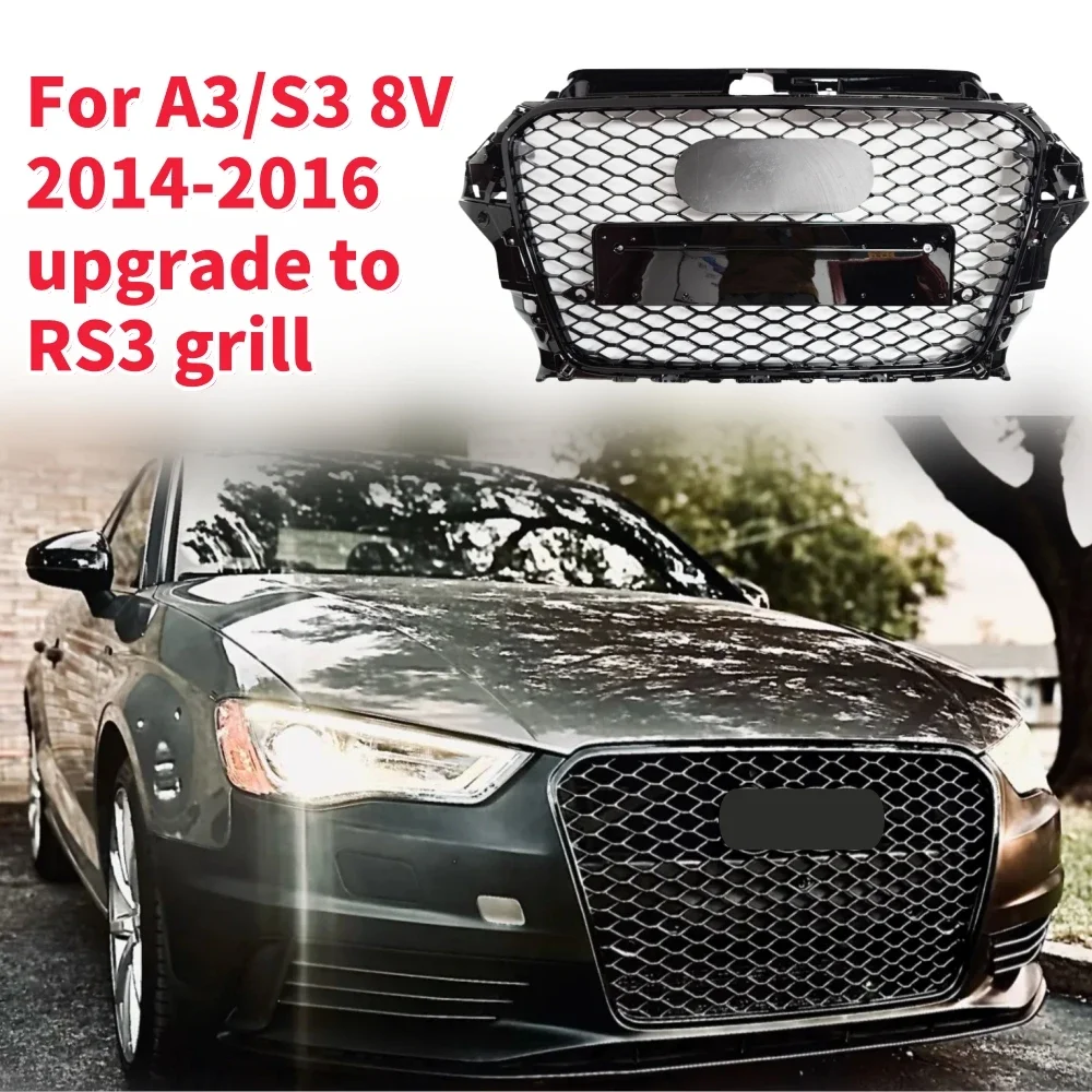 

Racing Grills Front Hood Grille Car Front Bumper Grill Center Grille for RS3 Grill for A3/S3 8V 2014-2016