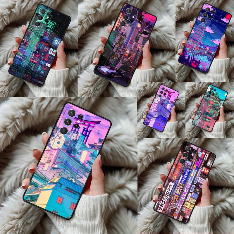 Art Pixel Aesthetic Phone Case For Samsung Galaxy S24 S25 S26 Ultra S22 S23 Plus S21 S20 FE Note10 TPU Cover