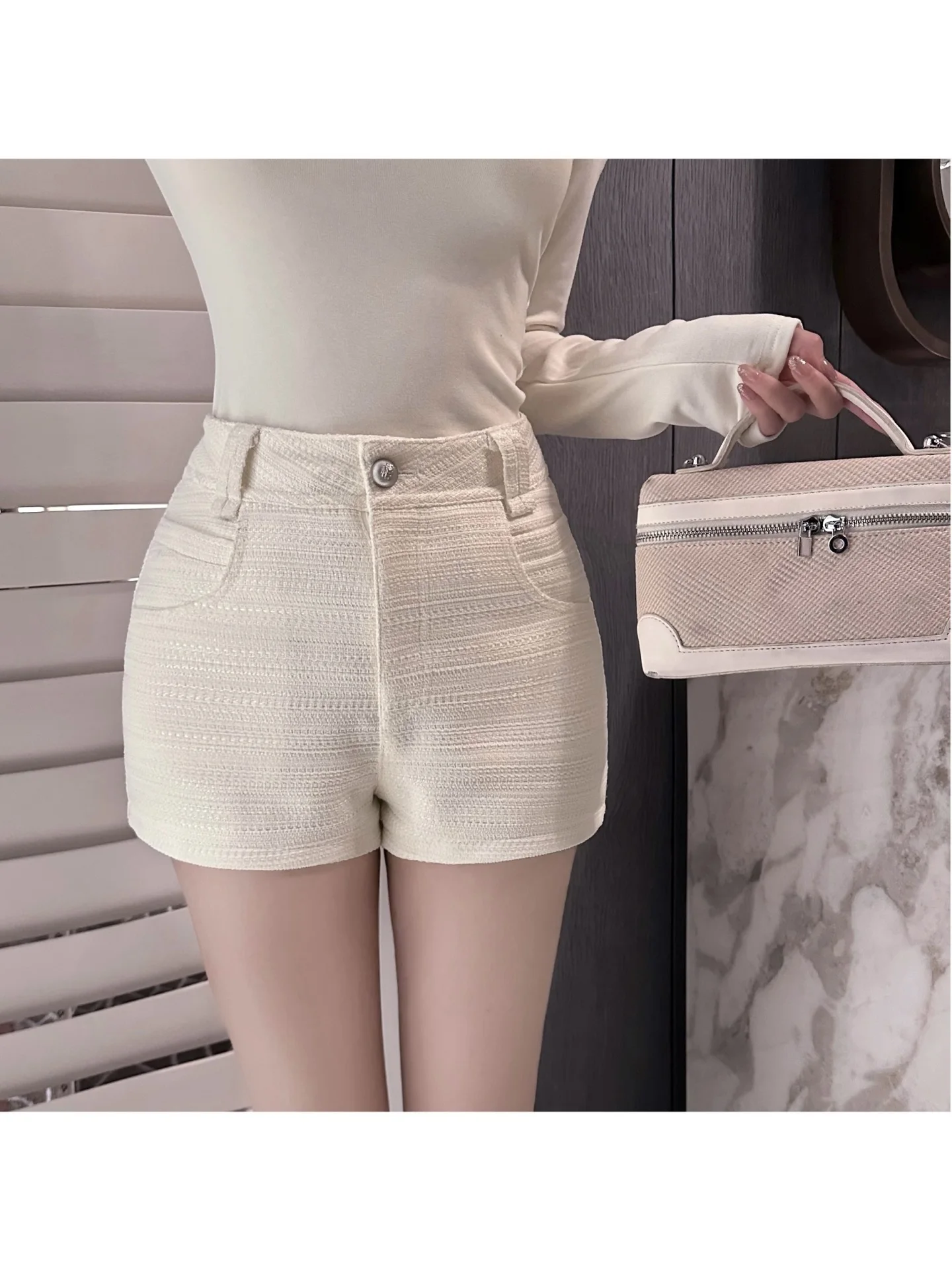 

Luna Luxury High Waist Woolen ort Pants Pure Desire Sle Boot Pants Women's Casual Trousers Winter Season Faion Trend