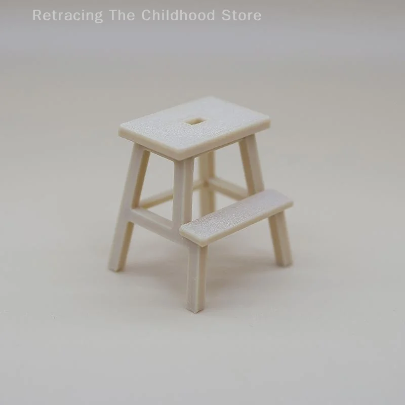 1 PC 1/12 ตุ๊กตาสตูลสตูลขนาดเล็กสตูลพลาสติกสตูลวางเท้า Double-Layer นั่งเก้าอี้ Holding สตูล Miniature Cat Step สตูล