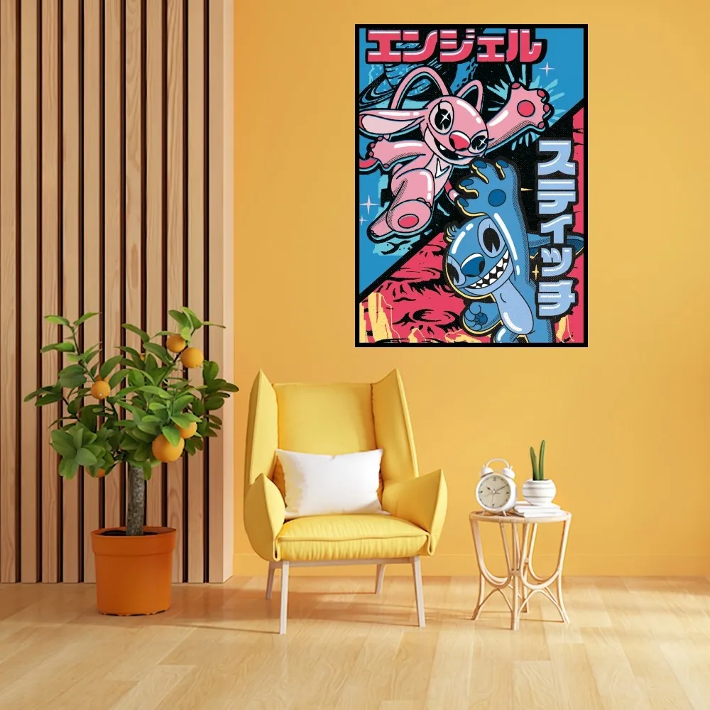 MINISO Disney Lilo And Stitch Poster Prints Wall Painting Bedroom Living Room Decoration Office Home