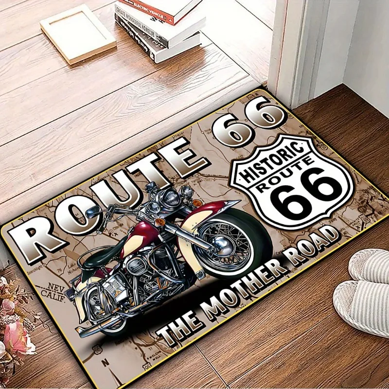 1pc Rug Motorcycle Pattern Area Rugs | Indoor and Outdoor Entrance Door Mats Bedrooms Living Room Bathroom Cafe Home Decoration