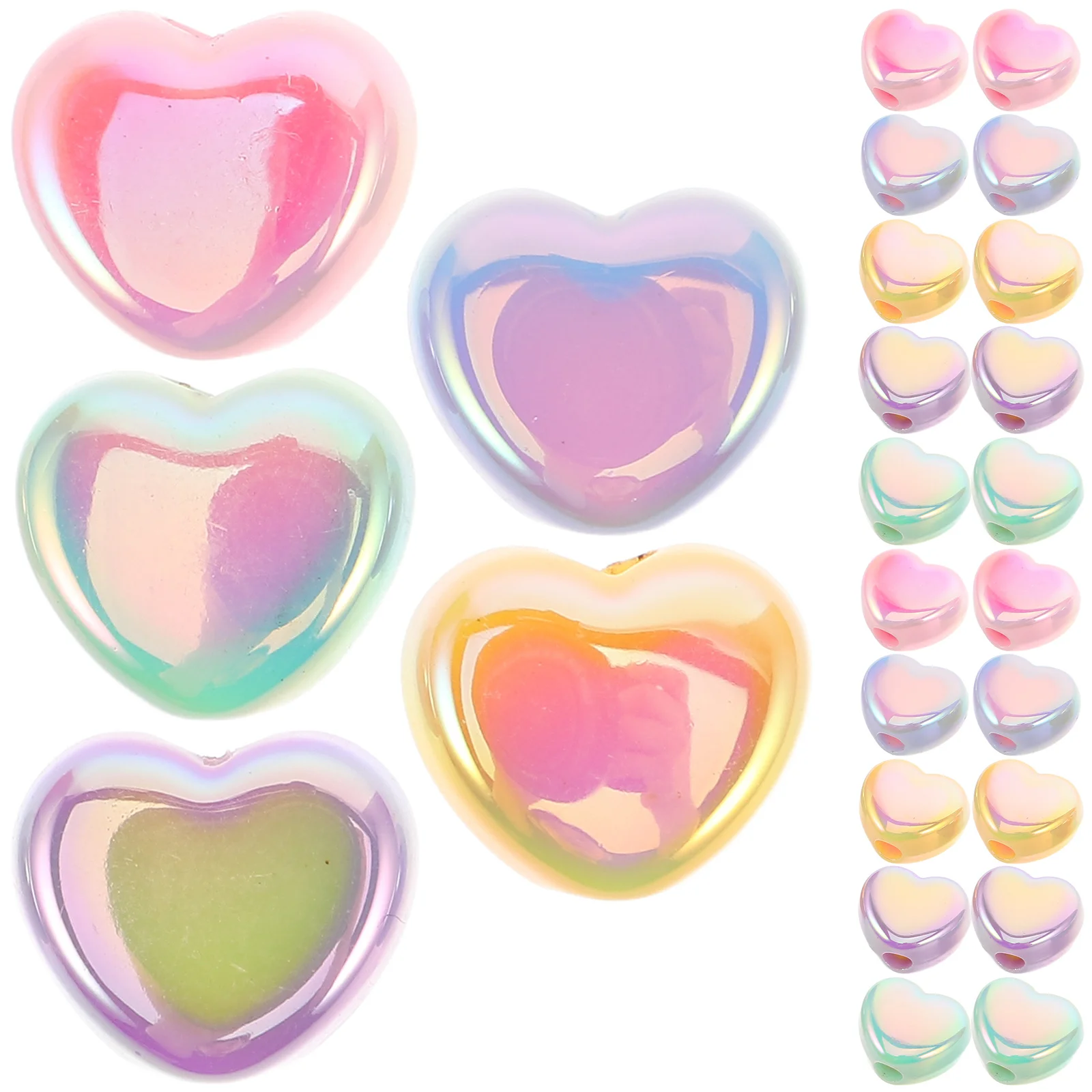 

30 Pcs Beaded Accessories Jewelry Heart Beads for Crafts Acrylic Phone Charm
