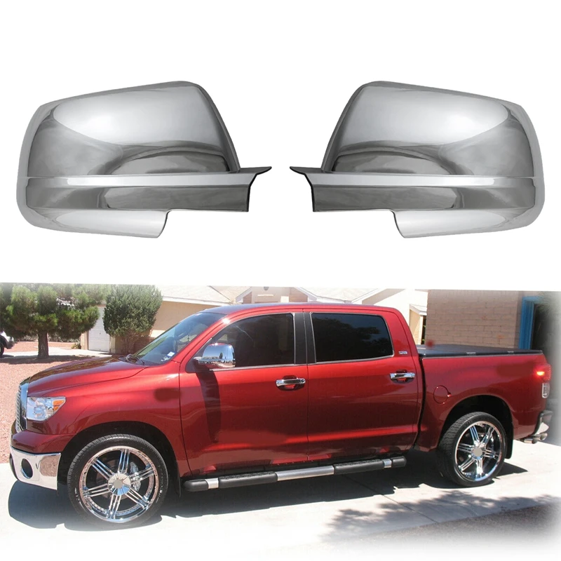 Bright Chrome Rear View Mirror Cover-Side Door Mirror Cover Cap for Toyota-Tundra 2007-2020 / Sequoia