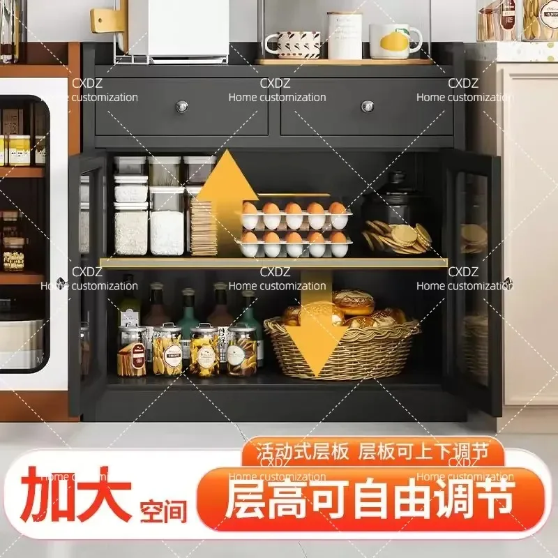 Carbon Steel Side Cabinet Cupboard Pot Storage Unit Restaurant Prep Table Tea Station with White and Coffee Color Options