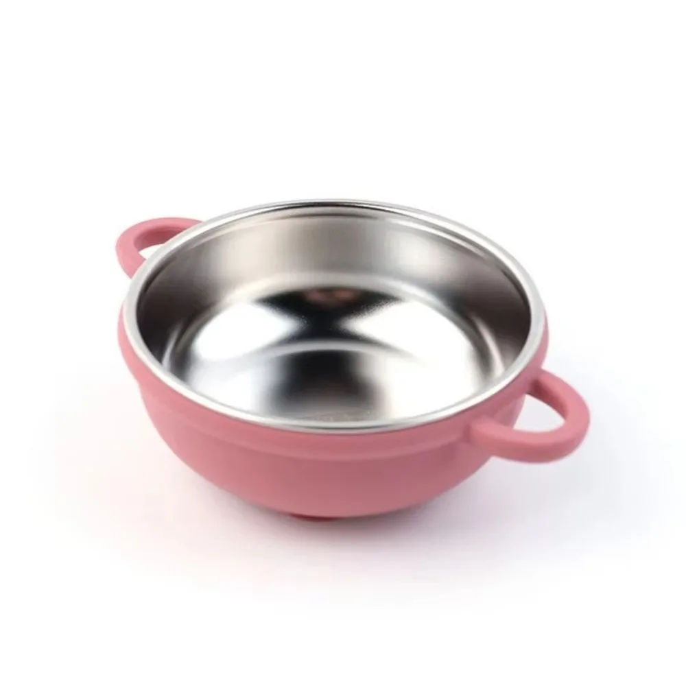 

304 Stainless Steel Baby Feeding Bowl Silicone Suction Base Easy to Clean Kids Tableware Heat Resistant Divided Design