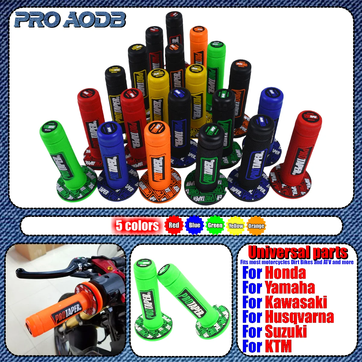 Motorcycle Grip Rubber Gel Hand Grips Brake Hands 7/8